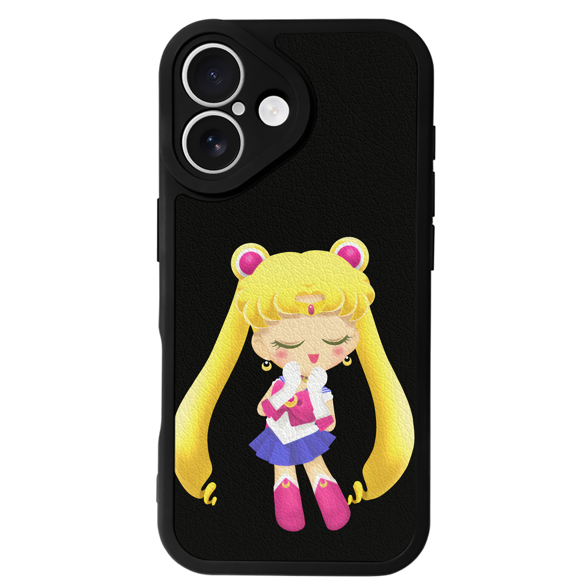 （画像用） 美少女戦士セーラームーン 月野 うさぎ つきの うさぎ Sailor Moon Tsukino Usagi 【iPhone 16シリーズ対応】シリコンスマホケース（レザー調） 材質：シリコン